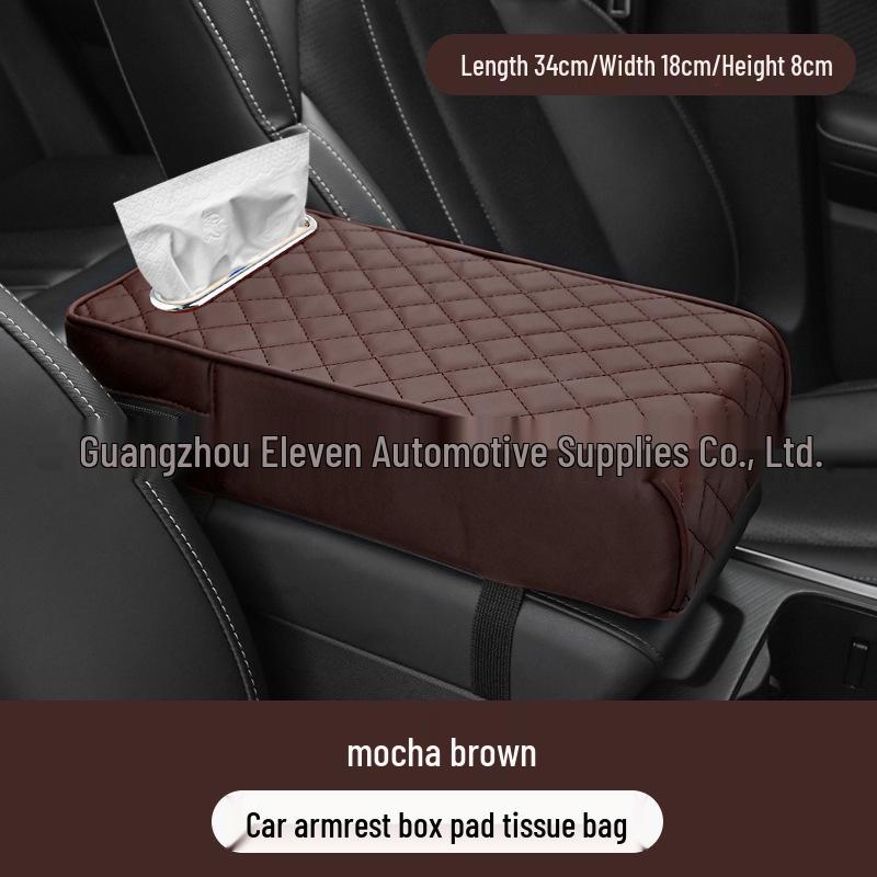 Universal Memory Foam Car Armrest Heightening Pad & Protective Tissue Box Cover