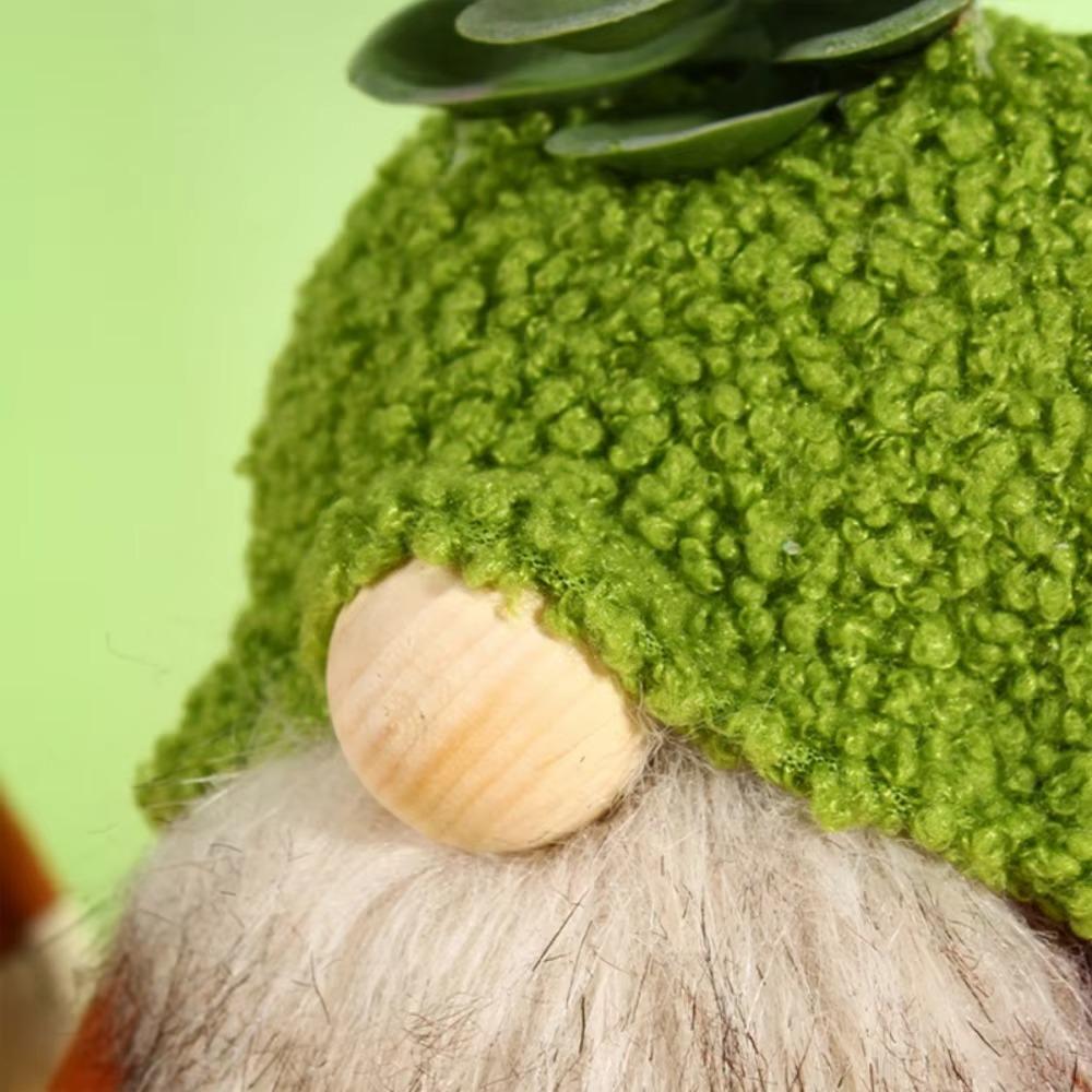 Green Faceless Dolls with Big Bearded Dwarf Doll Goblin Ornament Succulent Gnomes Doll Christmas