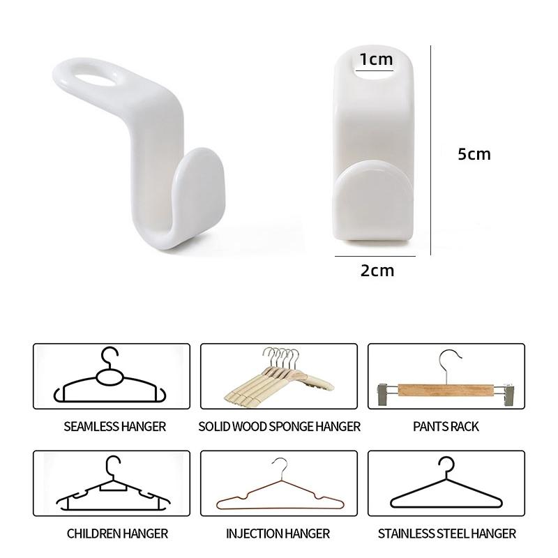 20PCS Wardrobe Hanger Hooks Organizer Connect Multifunction Cascading Plastic Bedroom Wardrobe Storage Space Saving Coat Hook