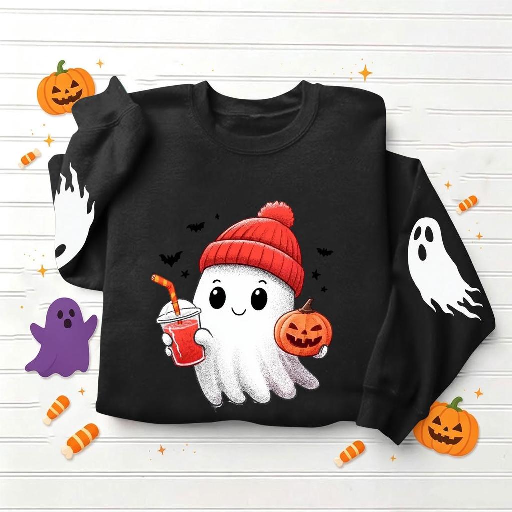 Women's Casual Halloween Hoodie Pullover Sweatshirt Long Sleeve for Holiday Party and Everyday Wear