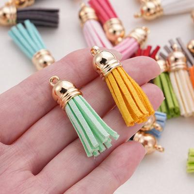20 unidades/lote 38 mm Borla Vintage Borlas de Cuero Flecos Colgante Para Llavero DIY Suministros para Fabricación de Joyería Amuletos Accesorios