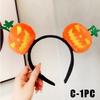 Devil Pumpkin Headband Hair Hoop, Halloween Costume Funny Cartoon Horn Hair Accessory for Party Performance & Festival Decor