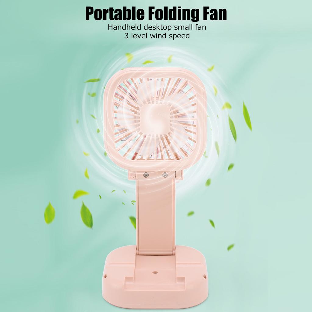 Portable Folding Fan 3   Wind Speed USB Powered Rechargeable Rotatable Handheld Desktop Small Fan