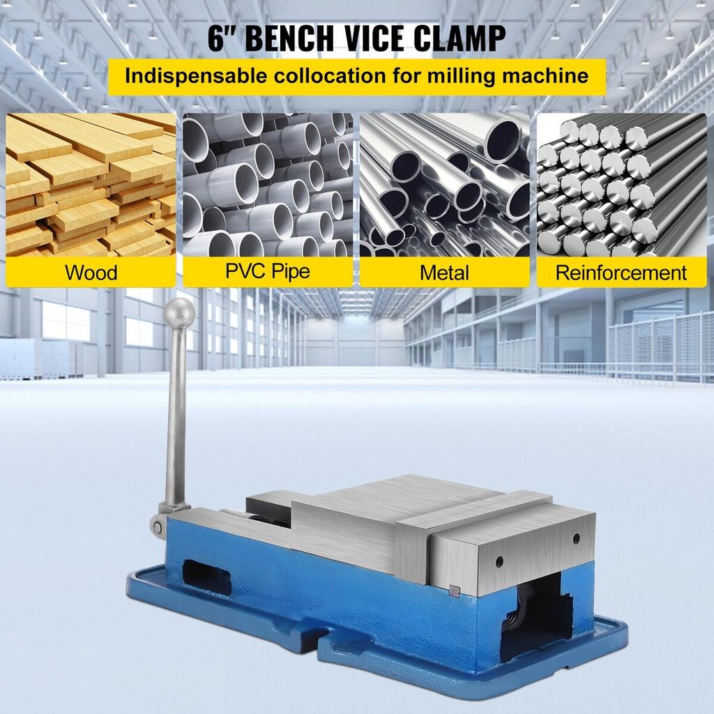 6 Inch Powerful Precise Clamping Vice, 59.4lbs Vice Machine Vice Precision Vice Accessory Set, 1-3/4Inch Jaw Precise Clamping Lock Table Vice