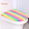 Toilet Lid Cover Soft Plush Colorful Bathroom Toilet Seat Cushion Pad Non-Slip Universal Fit Velvet Toilet Mat