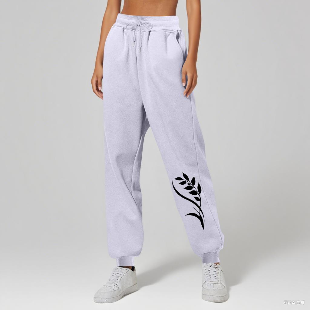 Ladies' Printed Unisex Casual Pocket Drawstring  Pants