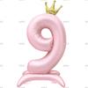 Ballon Gonflable Chiffre 9 avec Motif Couronne pour Décoration d'Événement Accessoires de Fête Utilisation Intérieure Extérieure