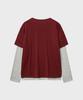 NOIRER Layered Half Long Sleeve T-Shirt (Wine Grey)