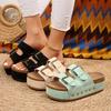Large Size Thick Bottom Rivet Sandals for Spring and Summer, New Metal Buckle Strap, Beach Exposed Toe Sandals