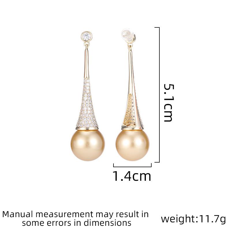 Ladies' Light Luxury Design Elegant Imitation Pearl Long Earrings Fashionable Jewelry Versatile Niche Design Earrings
