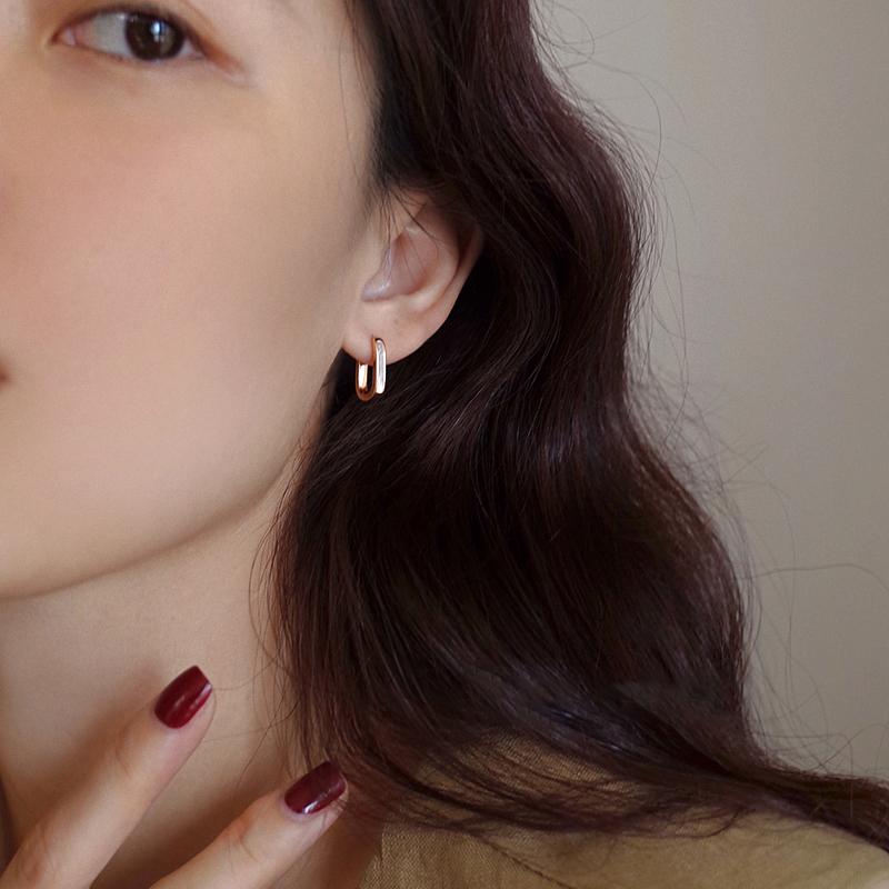Rose Gold Fritillary Earrings Women'S Needle Fashion Premium Earrings Earrings Earrings Simple Versatile Ear Buckles Ring