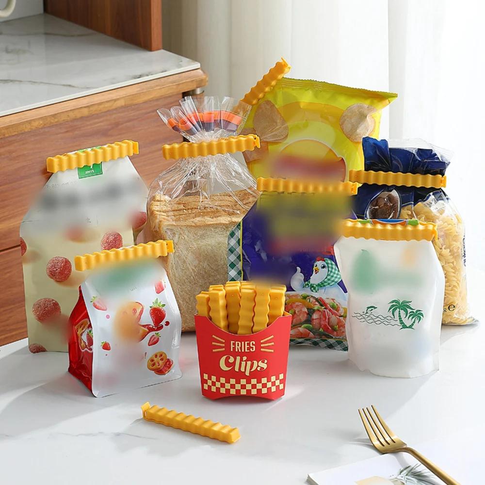 12pcs Food Sealing Clip Household Kitchen Plastic Sealing Clip Snack Preservation Clip Moisture-proof Sealing Device Refrigerator