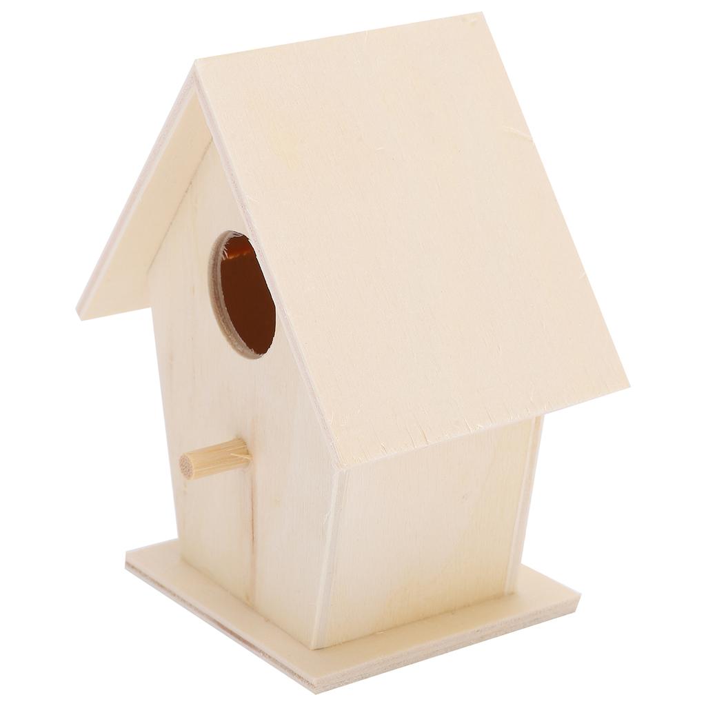 Hanging Bird House Wooden DIY Bird Feeder Houses for Decorations Indoors GardensSingle Layer No. 3