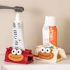 4pcs Cartoon Manual Squeezers Toothpaste Home Bathroom Facial Cleanser Rolling Squeeze Clip Seat Holder Cute Toothpaste Stand