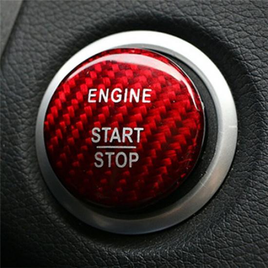Carbon Fiber Keyless Push Start Engine Button Cover for Mercedes Benz RED LB