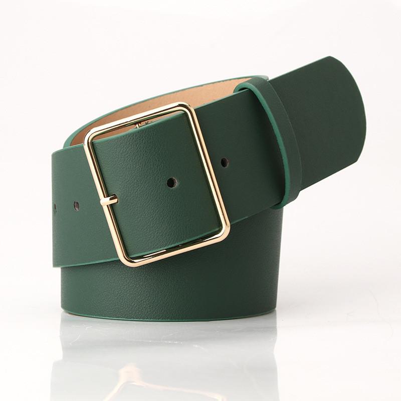 Fashion Ladies Leather Waist Belt With Square Buckle For Casual And Office Wear