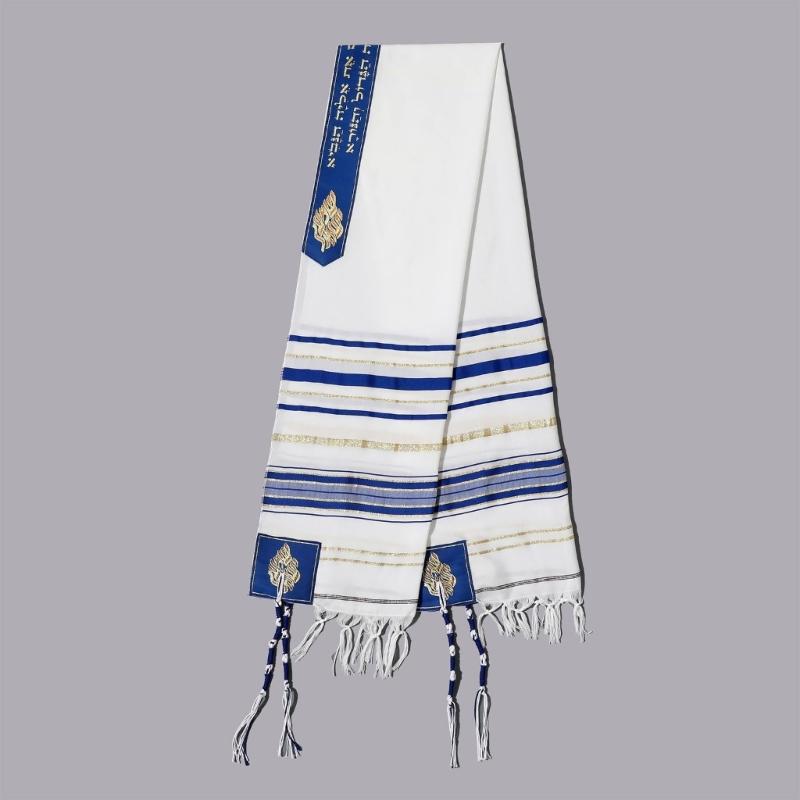 Übergroßer jüdischer Gebetsschal für religiöse Zeremonien und kulturelle Veranstaltungen 60x180cm Traditioneller Tallit für Gottesdienste