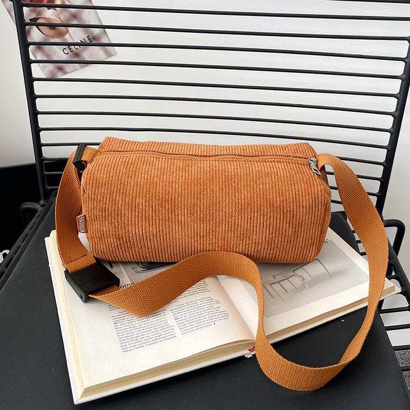 Large Capacity Corduroy Makeup Organizer & Crossbody Handbag