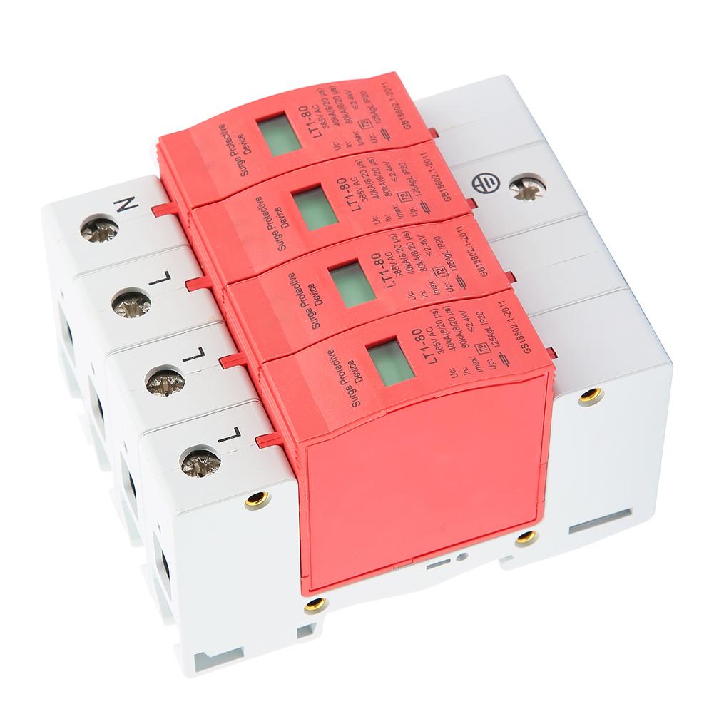 4P 40 80KA House Surge Protective Low voltage Arrester Device LT 40 80