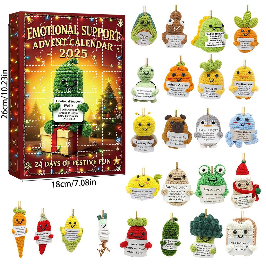 

Emotional Support Advent Calendar For Christmas With 24 Acrylic Sentiment Accessories For Celebrations