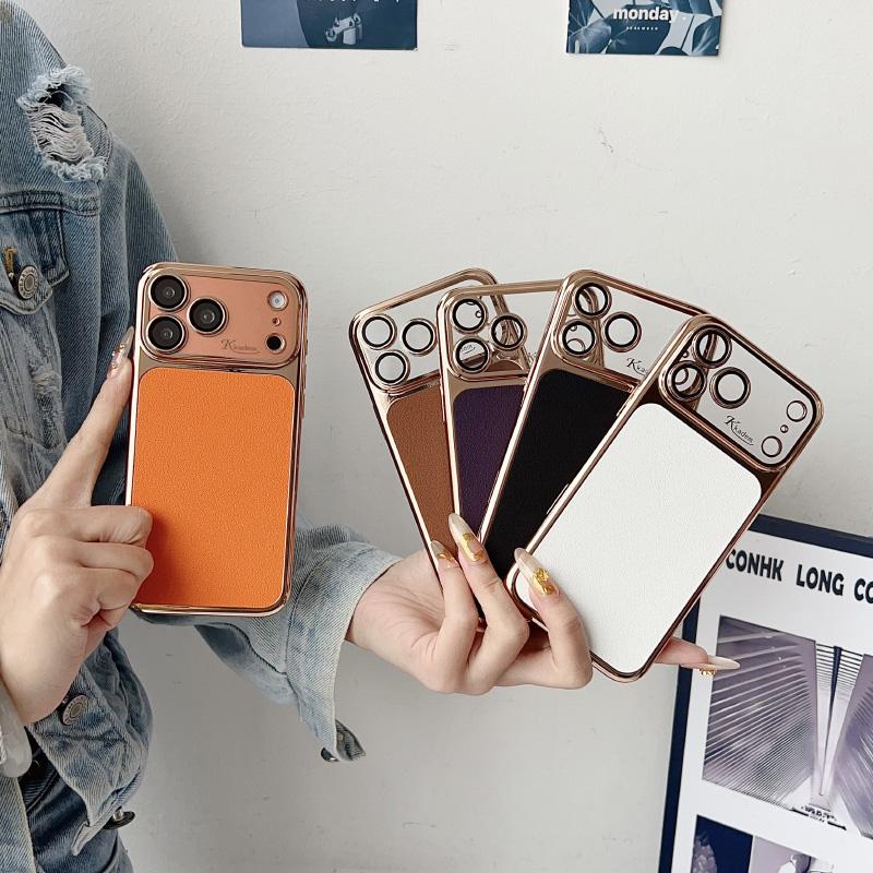For MagSafe 6D Plating Soft TPU Artificial Leather Phone Case For iPhone 17 Pro Max 15 14 13 16 Pro Max Shockproof Back Cover