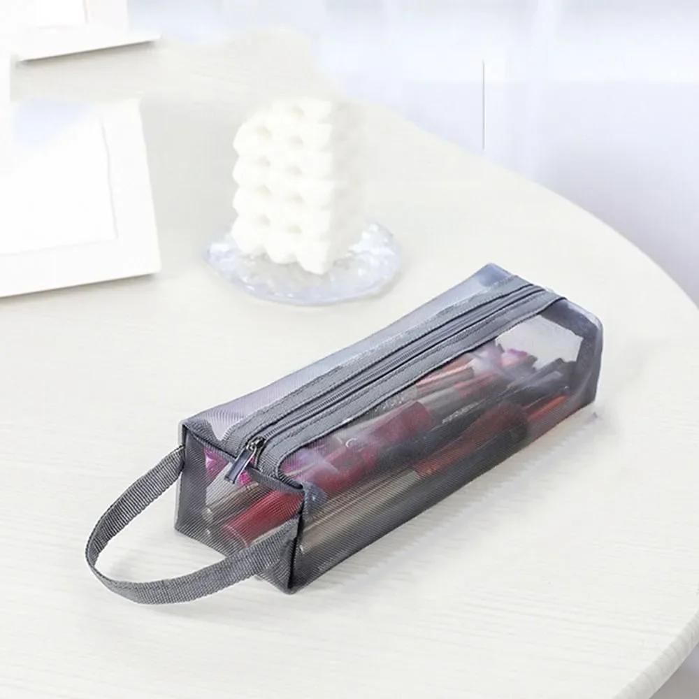Mesh Toiletry Bag Travel Wash Bag Large Capacity Zipper Makeup Bag Skin Care Storage Bag Women Cosmetic Bag Korean Storage Bag