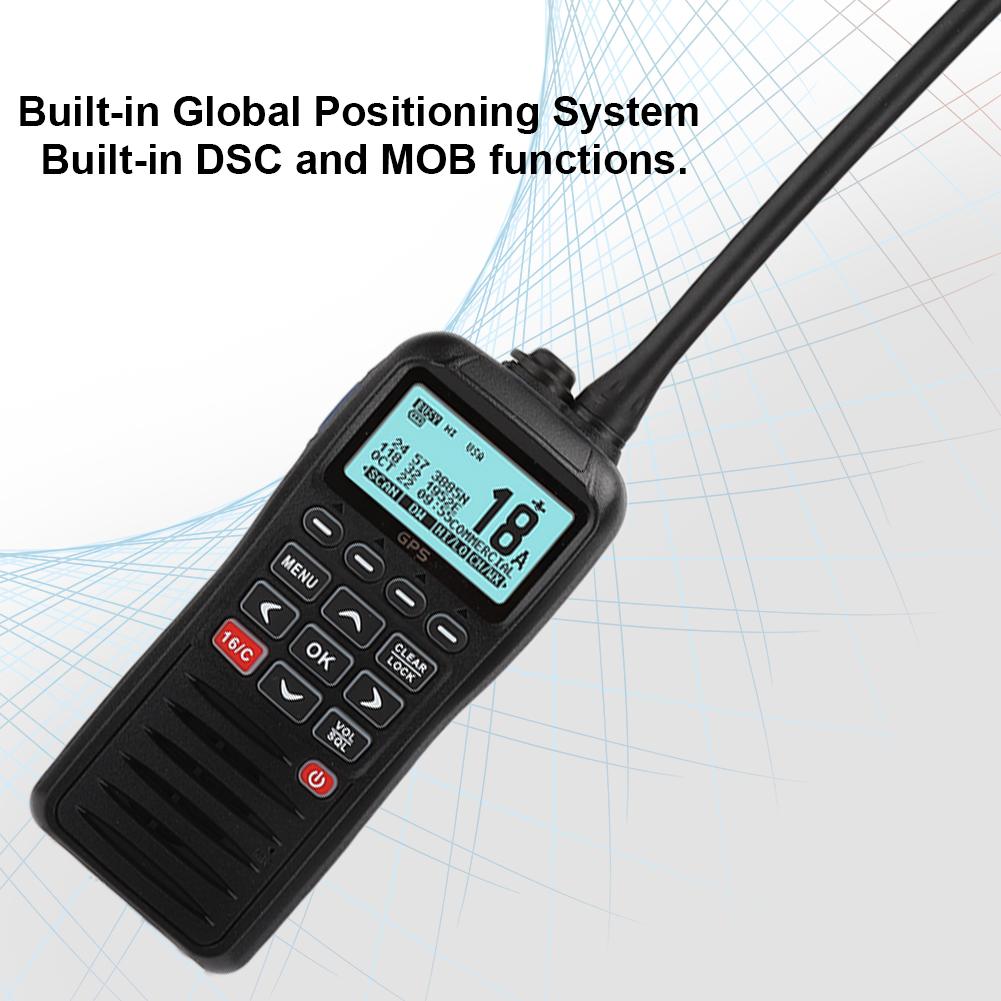 Marine Handheld Handset Radio VHF Floating IPX7 Waterproof Built In Global Positioning System  DSC