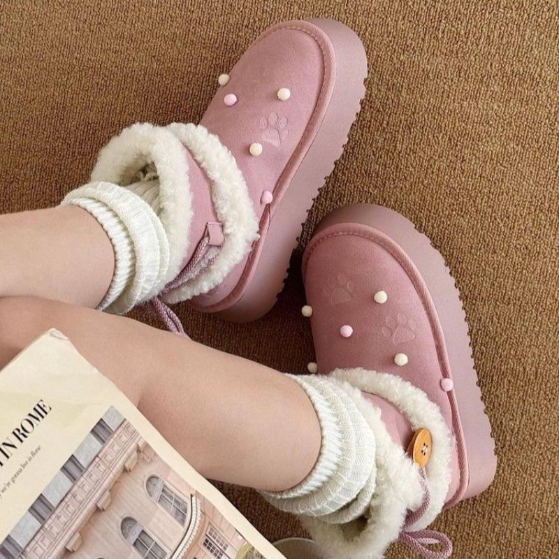 Fashion Fashion Thick Warm Platform Snow Boots Women's 2025 New Winter Fleece Thickened Cotton Shoes