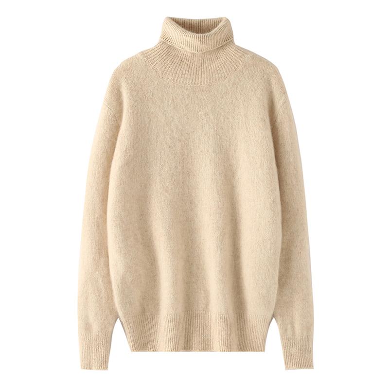 Damen Kaschmirpullover Qinghe Kaschmir 30% Kaschmir 30% Nerz 30% Wolle 10% Nylon Dicker Kaschmirpullover für Damen im Herbst und Winter, weich und warm