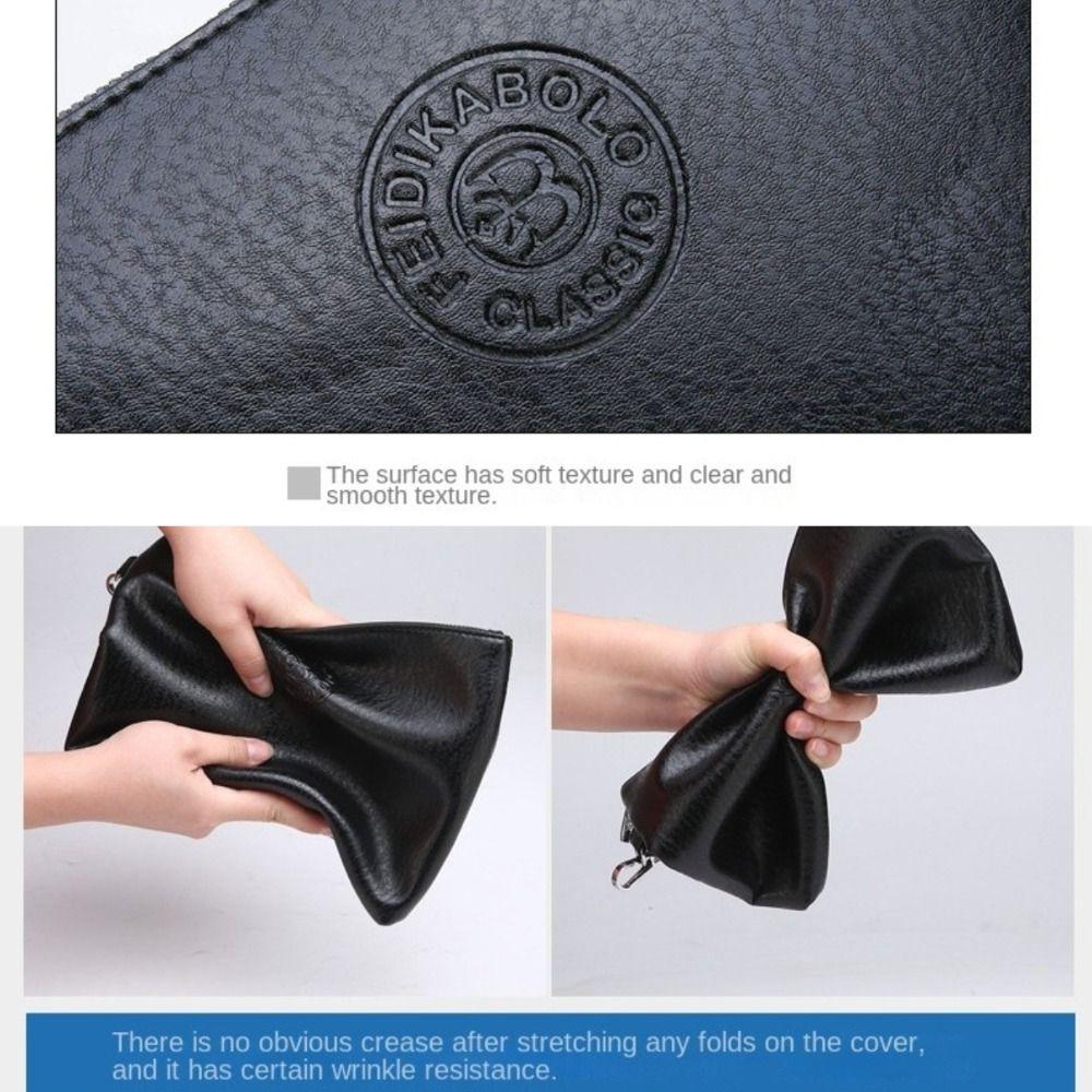 Soft Male Clutch Bag Pu Leather Toiletry Bag Practical Men's Handy Bag  Outdoor