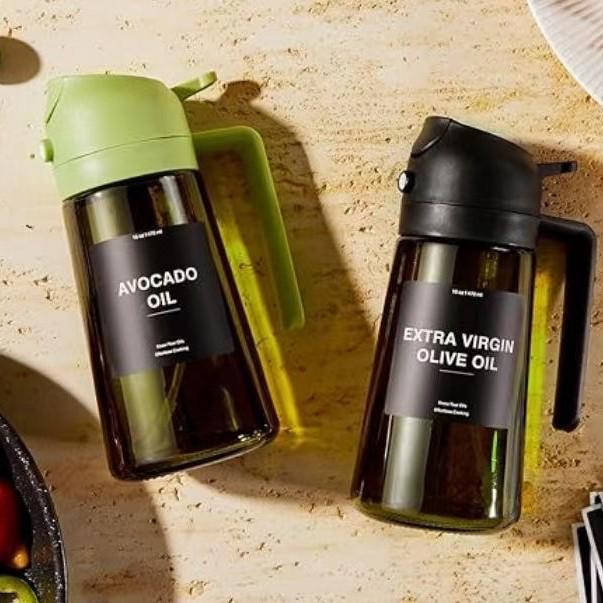 Dual-Use Glass Olive Oil Sprayer Bottle: Atomizing and Light-Blocking Design for Spray or Pouring