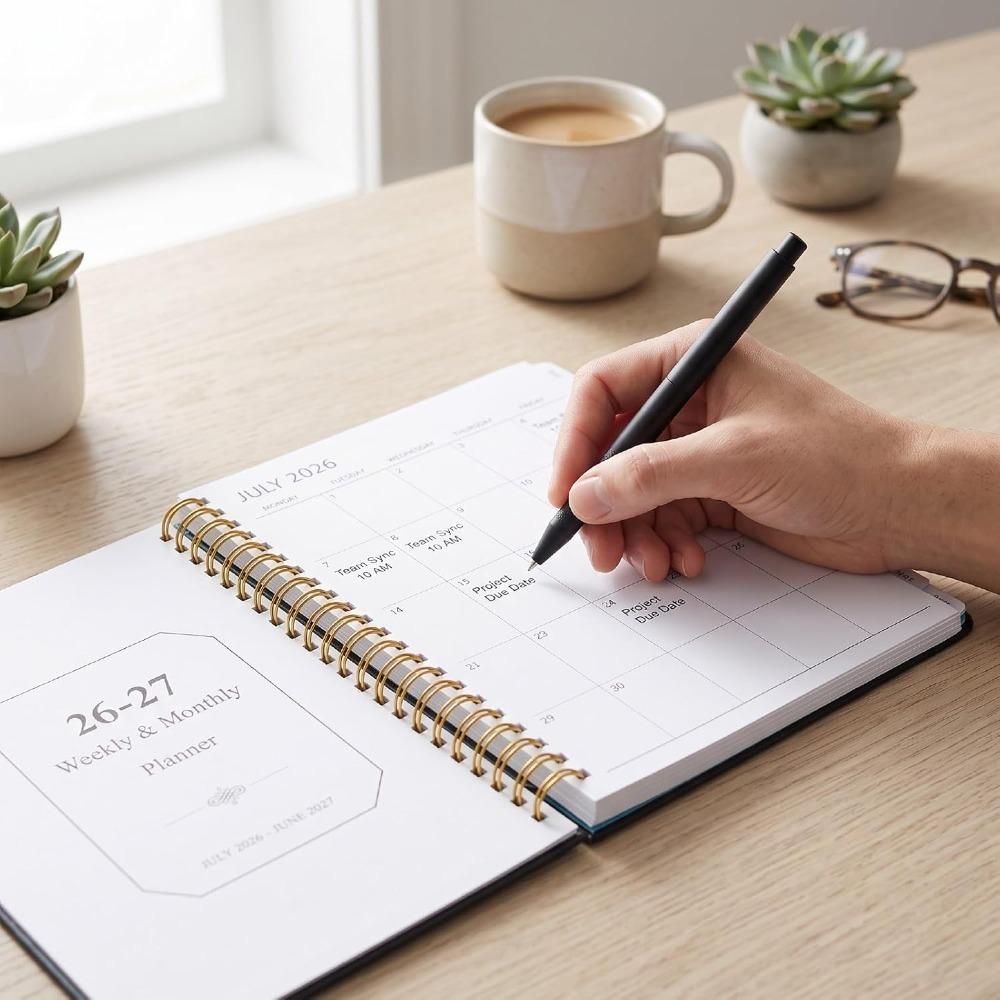 A5 A5 Size Yearly Planner Coil Binding Coil Notebook Weekly Monthly Agenda Business Planning