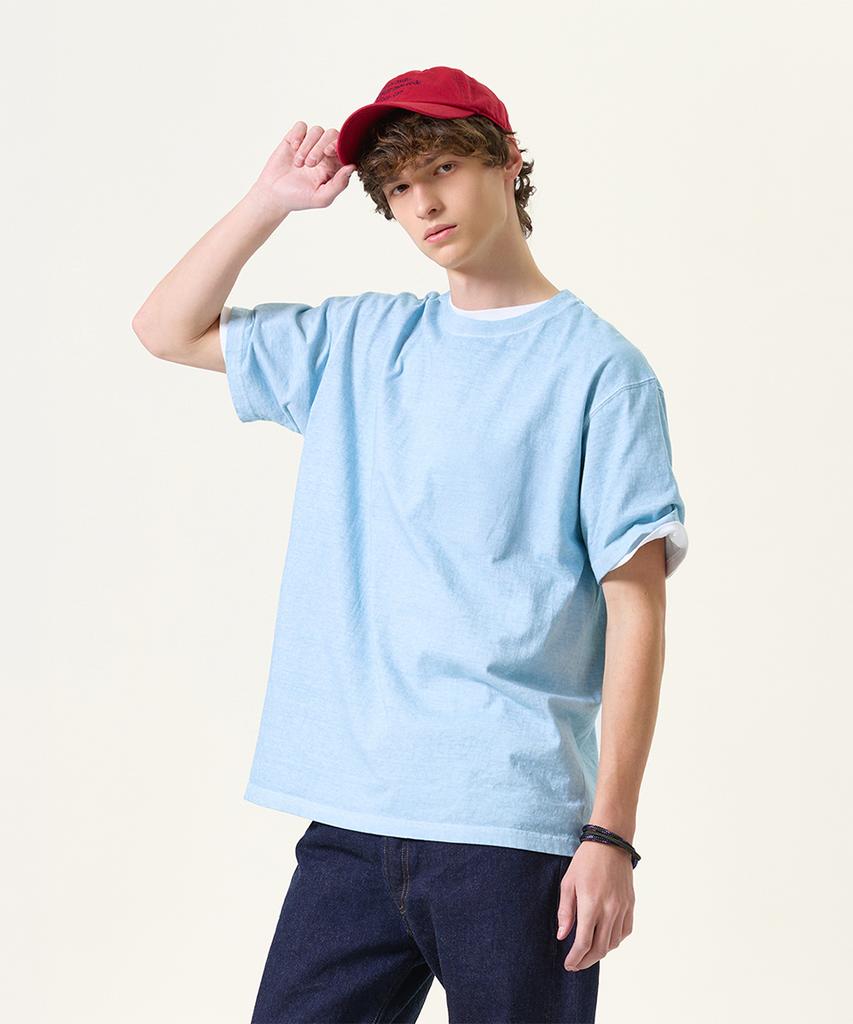Guson Pigment-Dyed Short Sleeve T-Shirt - Soda