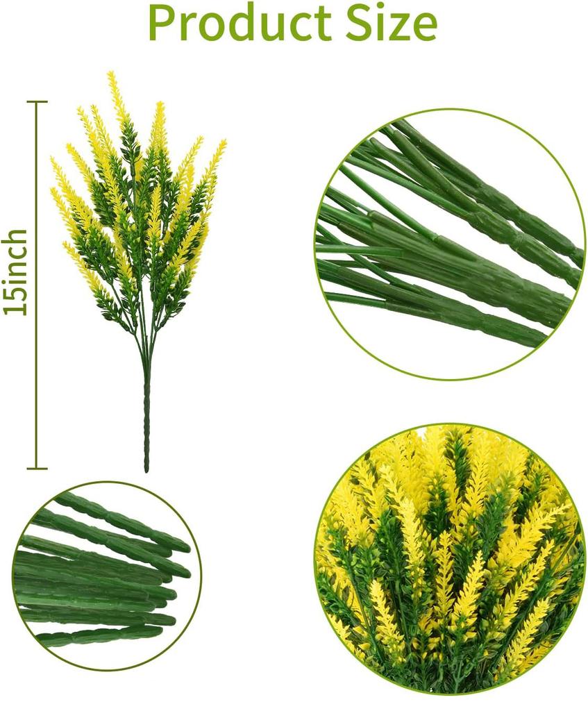 Artificial Green Plant Fake Flower Lavender Simulated Green Plant Home Decoration Plant Outdoor Pastoral Style Bundle