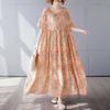 Simple and Fashionable Long Skirt Summer Short Sleeved Round Neck Printed Dress