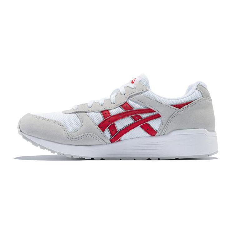 Asics Lyte-Trainer Comfortable Fabric Synthetic Leather Low-Top Running Shoes Unisex Sneaker Gray Red 1201A006-101