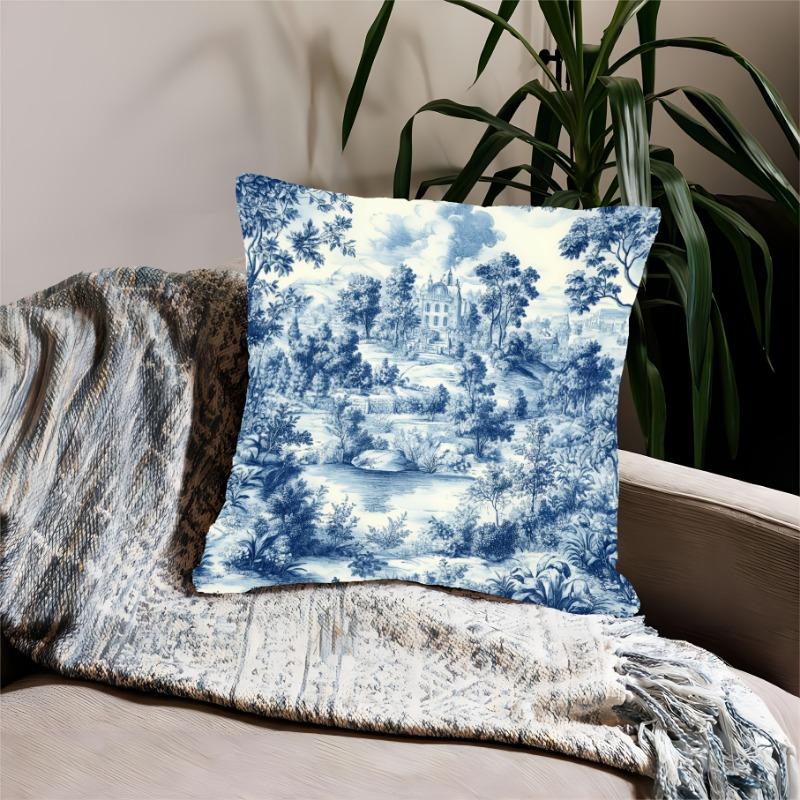 Jouy Classic French Cushion Covers Chair Living Room Pillowcase Cozy Zipper Sofa Pillow Covers Animal Bedroom Indoor Home Decor