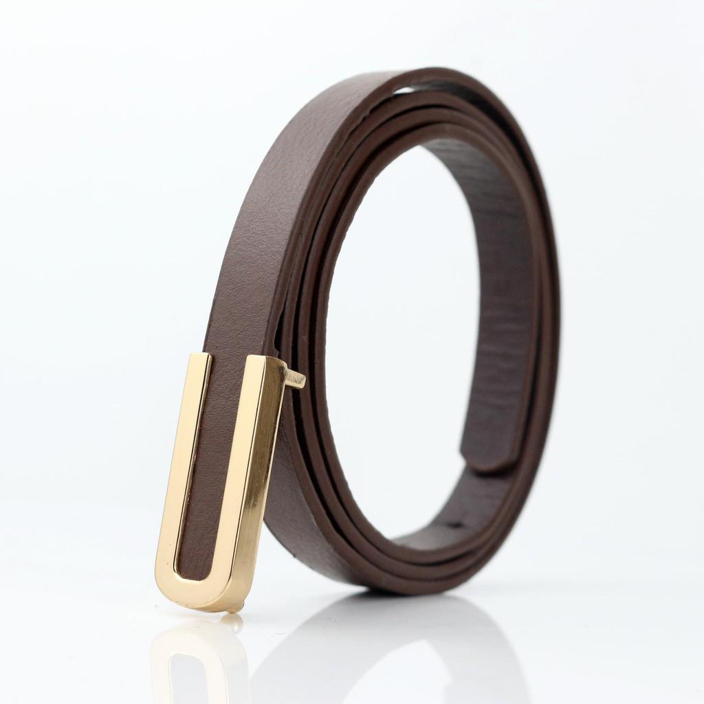 Versatile Black Cowhide Thin Leather Belt for Women: Simple Korean Style Decorative Waist Accessory for Dresses and Suits.