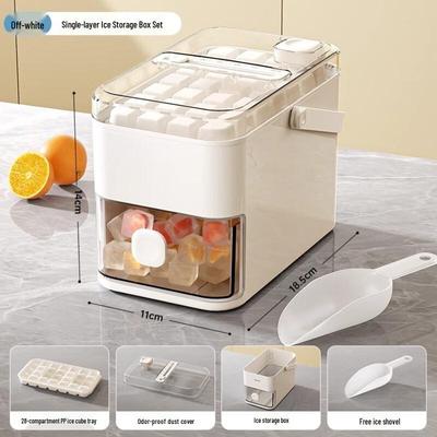 Wutuo 28-Grid Ice Cube Tray with Storage Bin