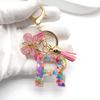 Portachiavi Moda Europea e Americana Farfalla Amore Iniziale con Dettaglio Paillettes