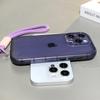 Transparent Hand Wrist Strap Soft Case for iPhone 16 15 14 Pro Max Plus 13 12 11 With Lanyard Candy Color Clear Silicone Cover