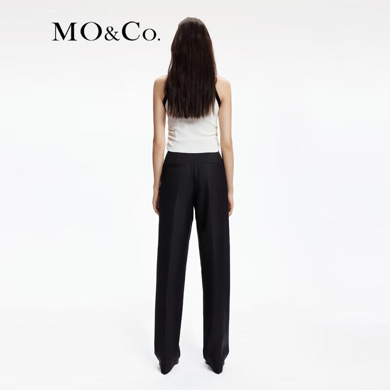 MO&Co. 2024 Spring Washable Wool Blend High-Waist Casual Suit Pants