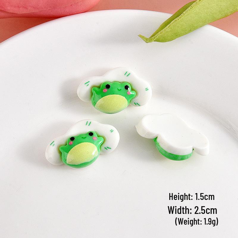 Cute Frog Summer Resin Charms: Cream Glue Accessories for Phone Cases, Refrigerator Magnets, and Crocs