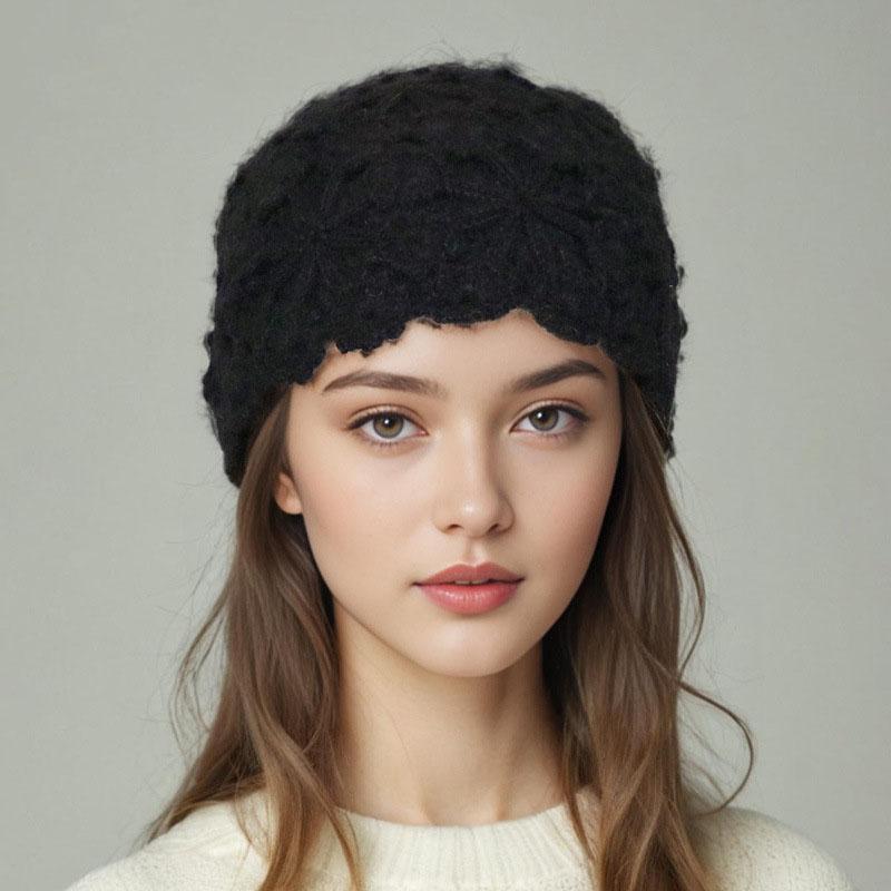 Módní Pevná čepice s čepicí pro ženy Zimní čepice Pletená podzimní čepice Skullies Květiny Dámská Teplá čepice s čepicí Baret Cestovní čepice