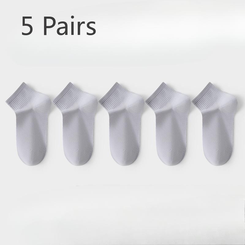 

5 пар женских весенних хлопковых нескользящих носков-лодочек с антибактериальным запахом, дышащих и влагопоглощающих 5 pairs