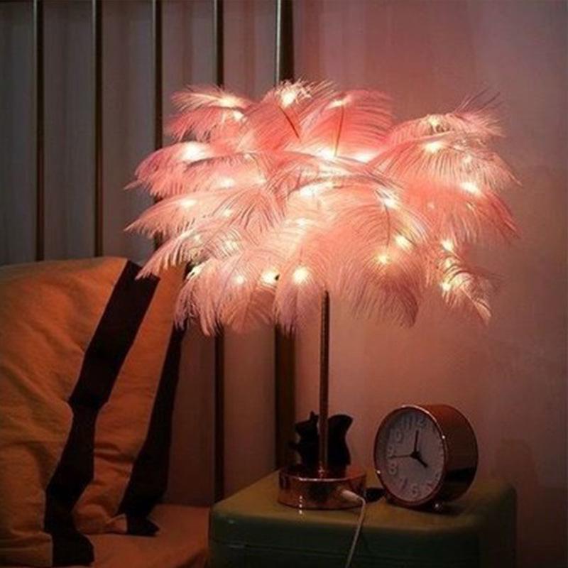 Romantic Feather Night Lights for Bedroom, Birthday, and Live Stream Ambiance