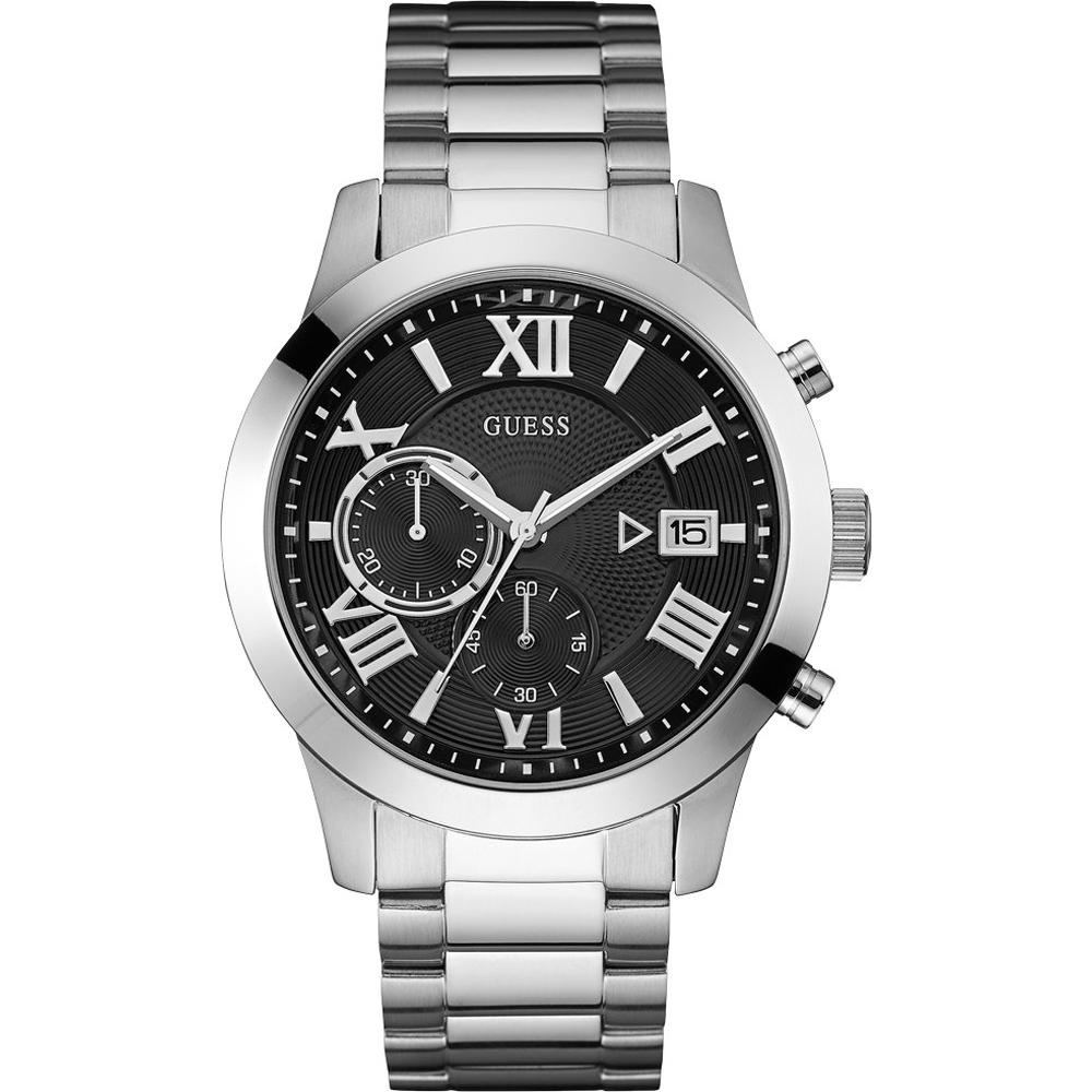 GUESS Atlas Black Stainless Steel Men s Quartz W0668G3 чёрный
