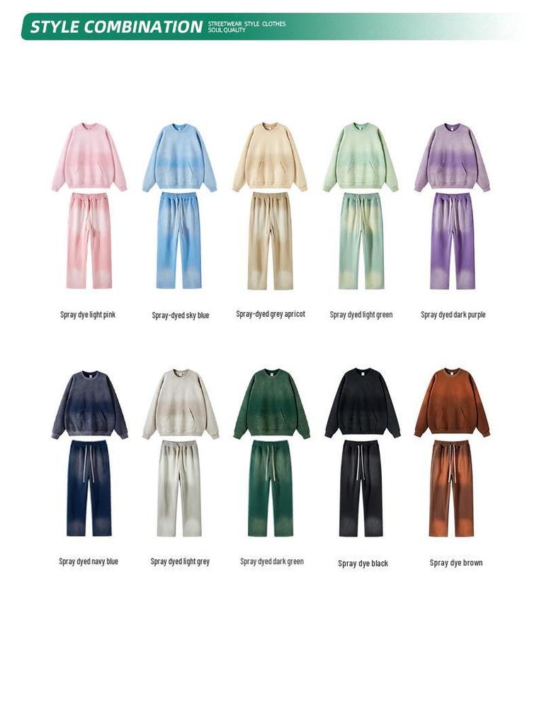 ARTIE Men's 2023 Fall/Winter Spray-Dyed Washed Sweater & Pants Set