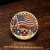 Patriotic Flower Brooch Pin American Flag Blooming Enamel Lapel Pin
