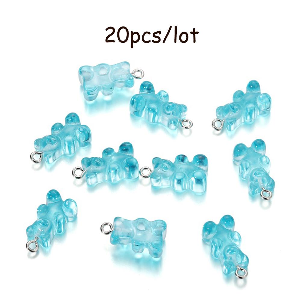 10/20Pcs Candy Bear Pendant Charms for Necklace Bracelet Earrings Jewelry Making Diy Findings Resin Bears Christmas Making